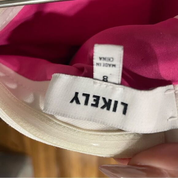 Revolve Likely Marena Tube Mini Strapless Bodycon Dress in Pink Navy Colorblock - Picture 12 of 13